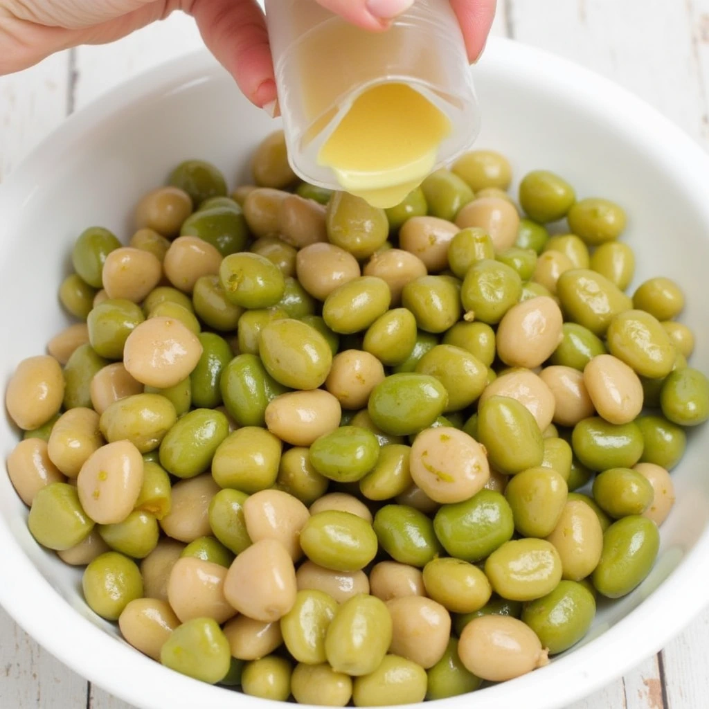 Preparing Bean Salad Vinaigrette