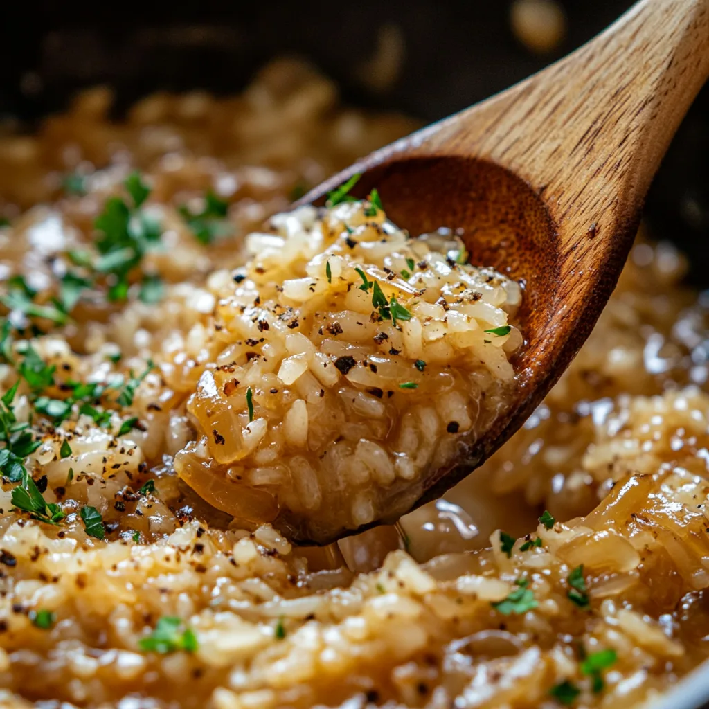 French onion soup rice stove top