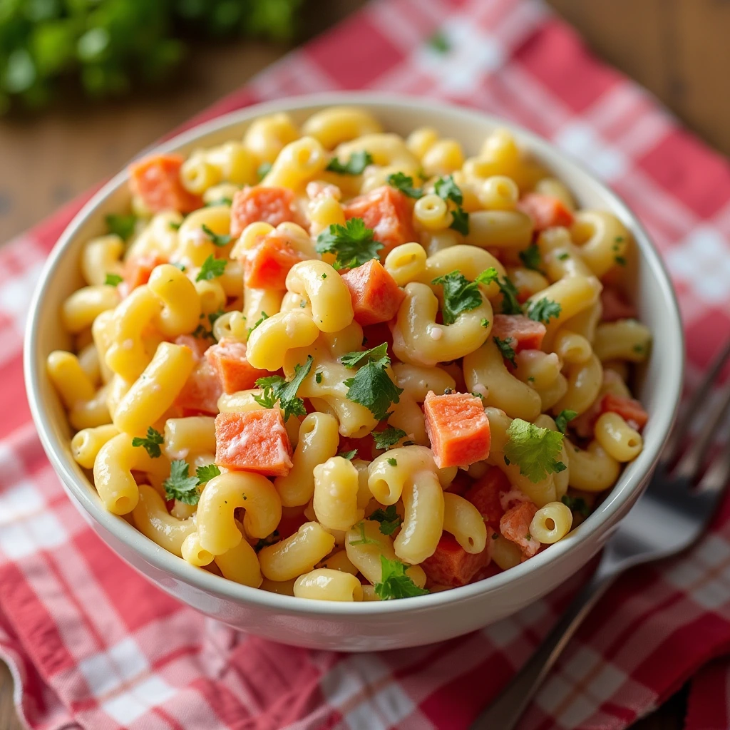 What are the main ingredients of macaroni salad?