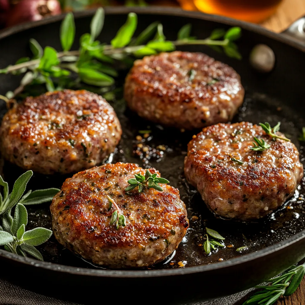 Jimmy Dean breakfast sausage seasoning recipe spices in bowls: sage, thyme, red pepper flakes, and black pepper