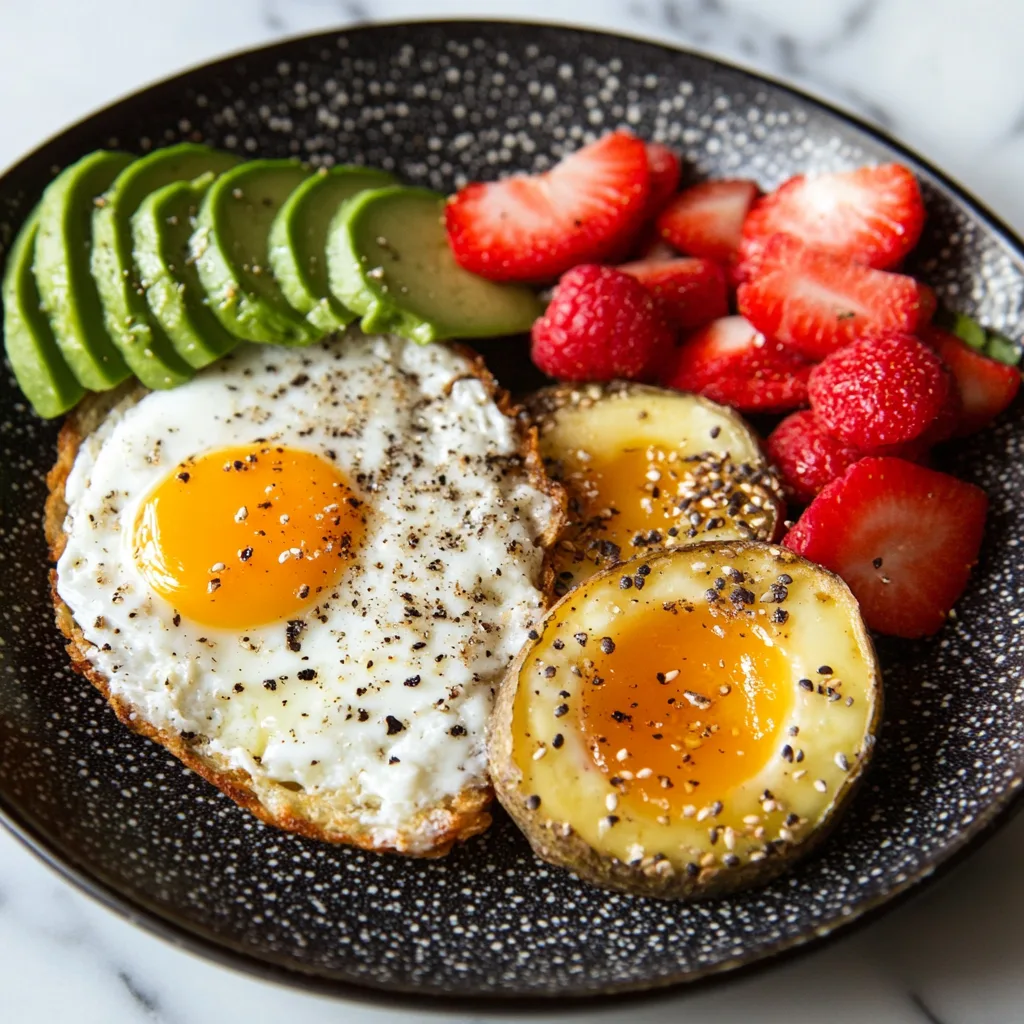 A variety of healthy macro friendly breakfast recipes, including avocado toast, Greek yogurt with fruits, and a smoothie bowl.