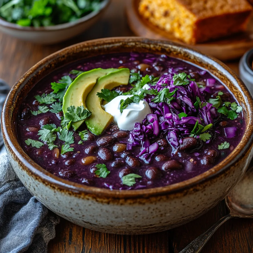 purple black bean soup recipe