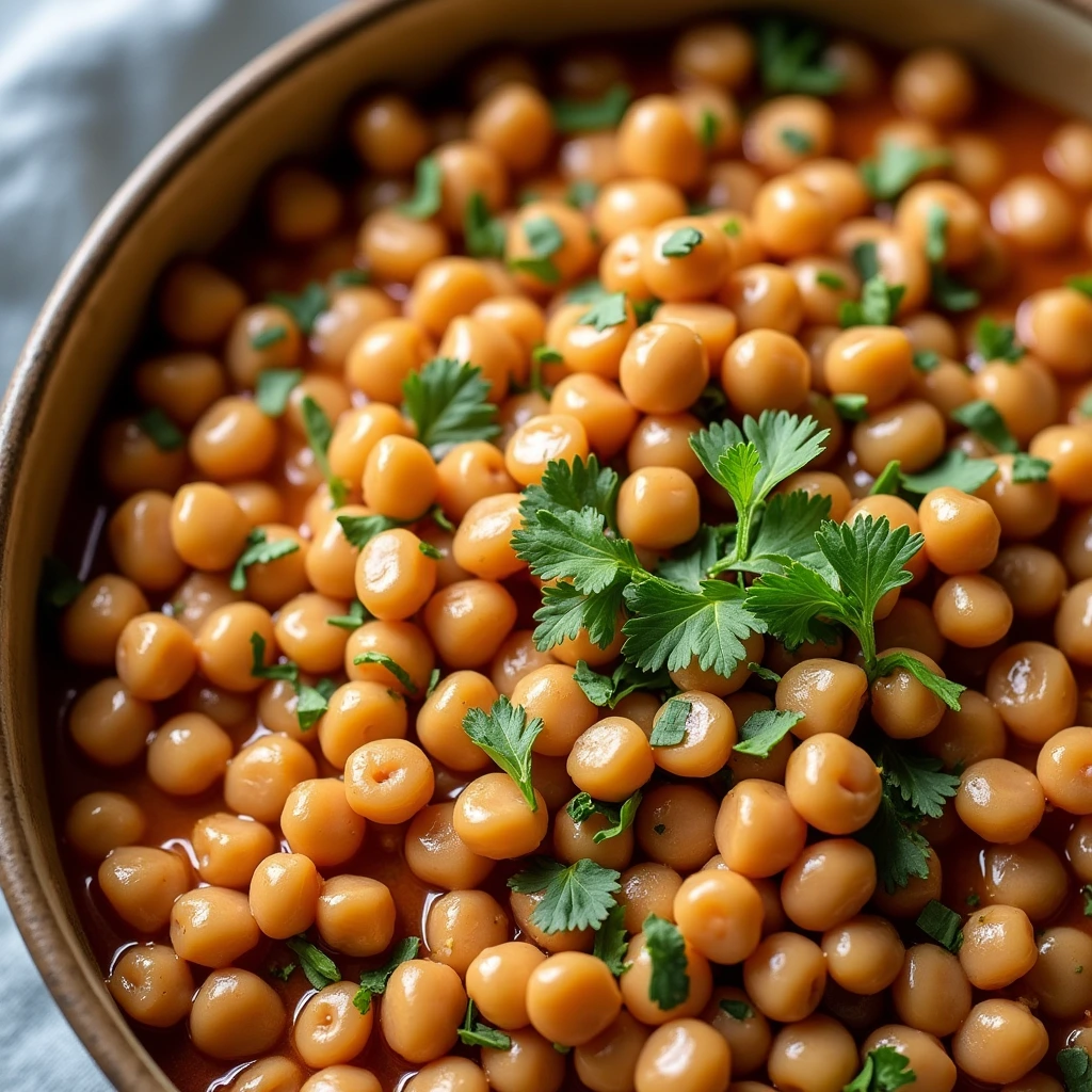 A colorful serving of black eyed peas garnished with fresh herbs