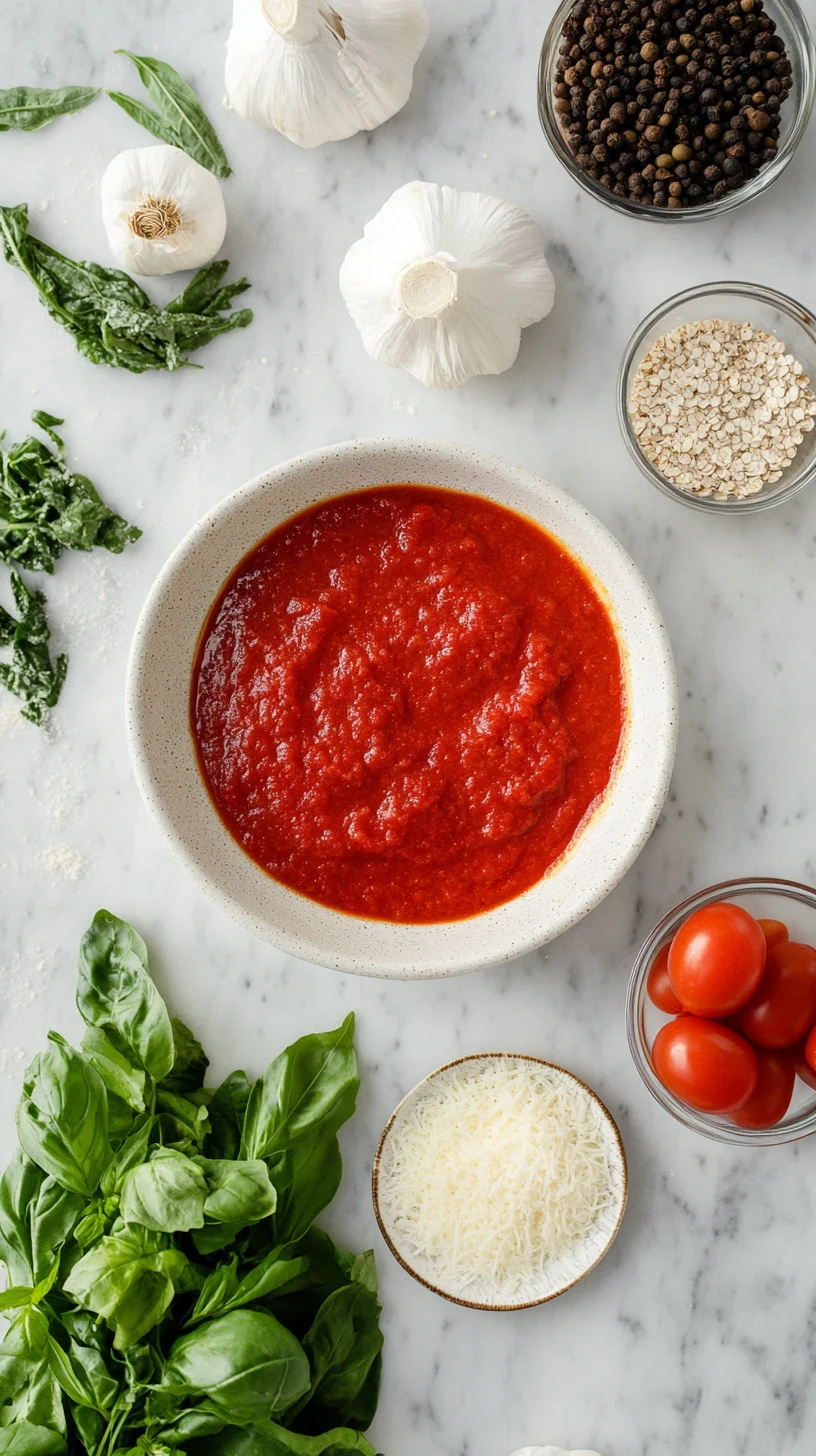 Ingredients for Vegetarian Pizza Sauce