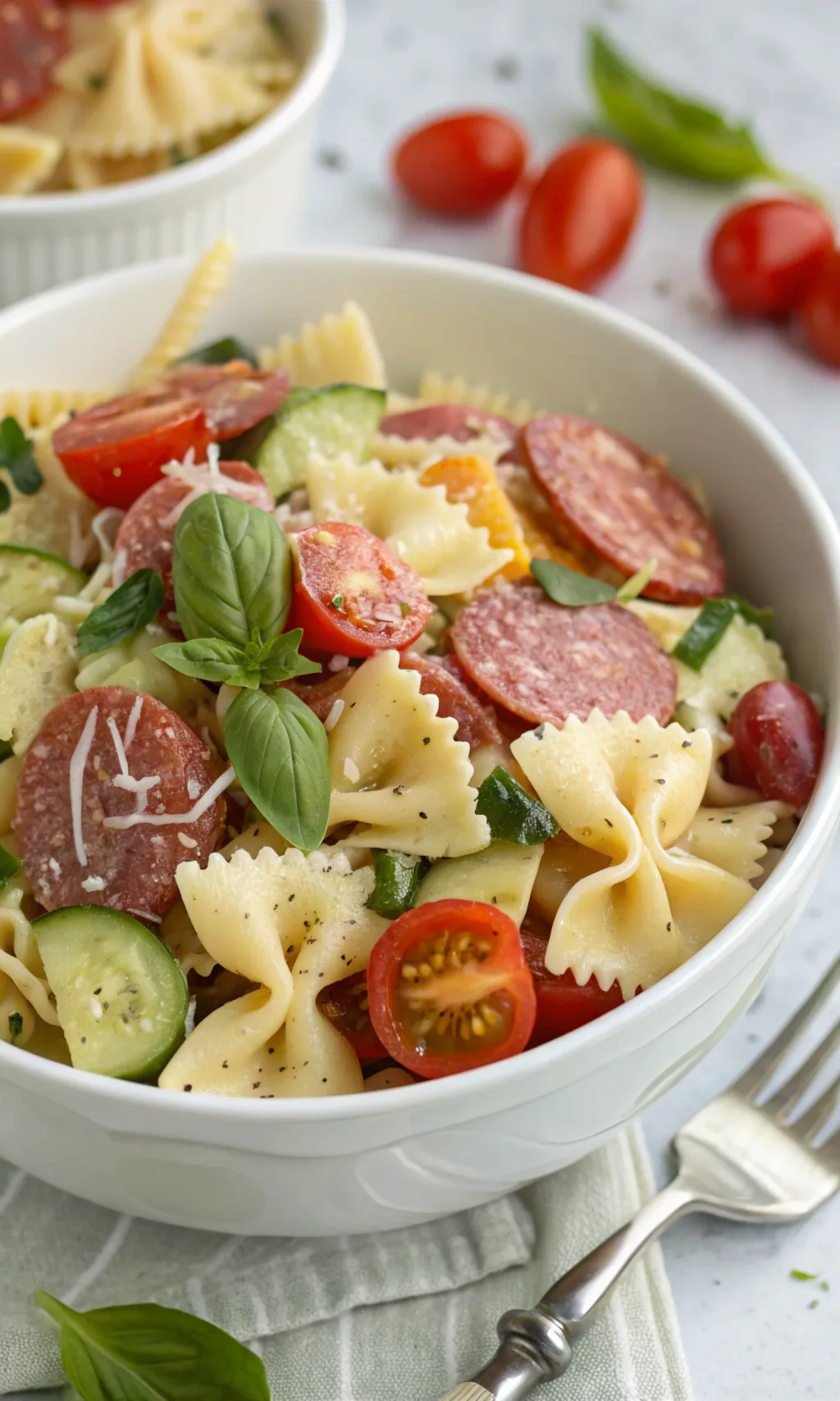 salami pasta salad Instructions