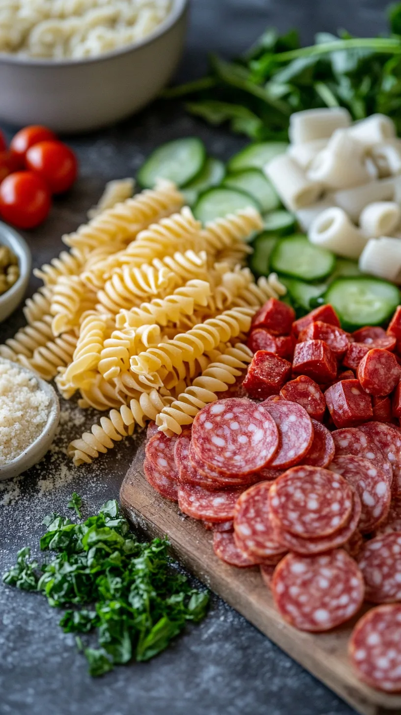 salami pasta salad Ingredients